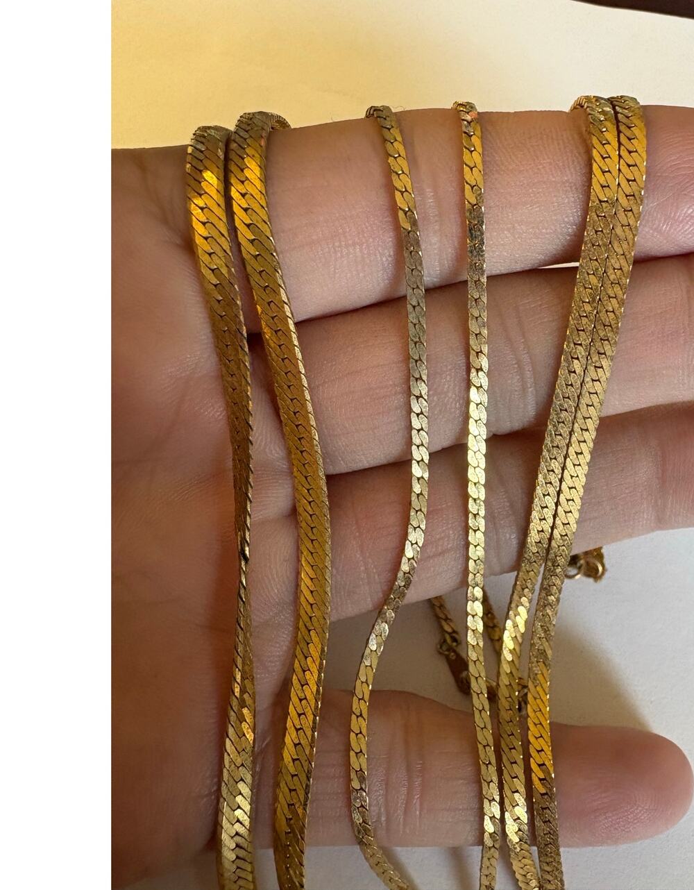 Vintage Gold Tone Herringbone Chain Necklaces Lot of 3 – Monet – 18” & 22”